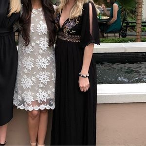 Lulus Embroidered Black Dress